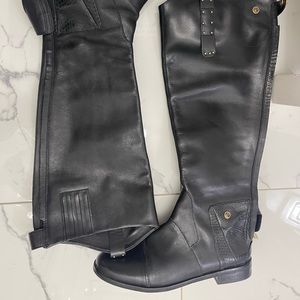 Sam Edelman knee bight black leather Boots